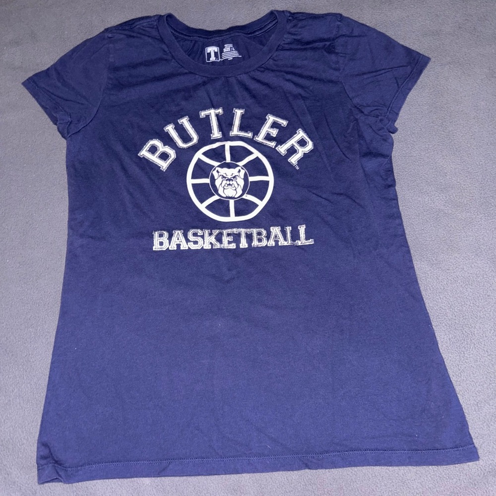 Butler Bulldogs Basketball T Shirt Women's Size L Collegiate Top metallic‎